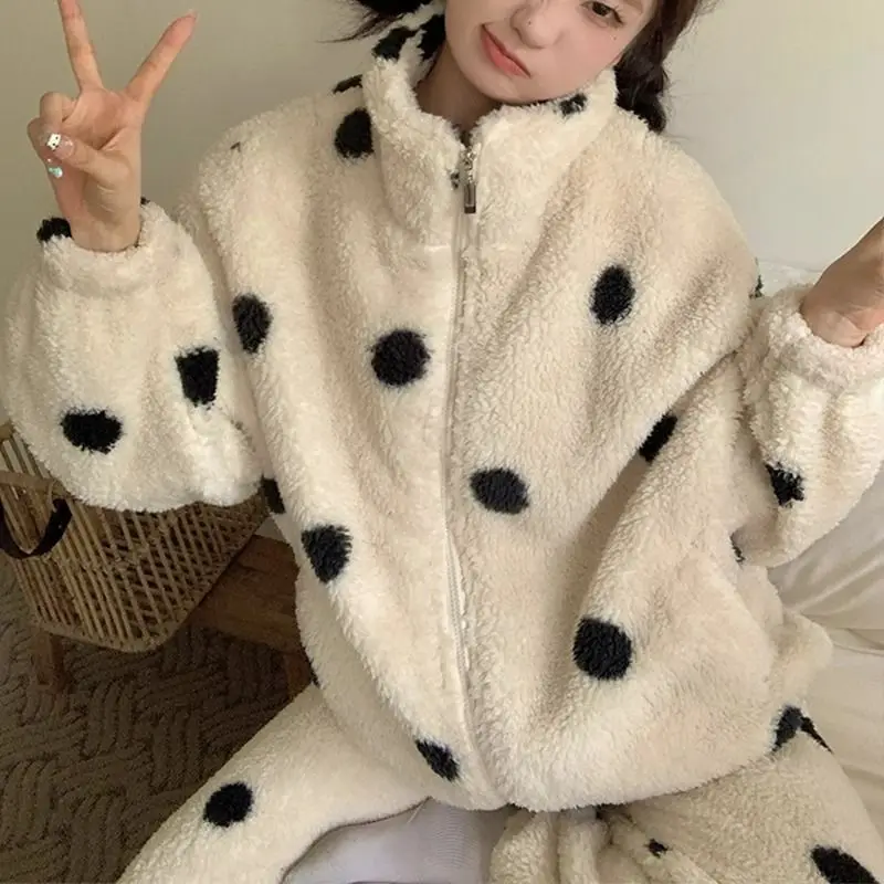 plus Size 300 Pou Coral Fce Pajamas Spwear Men's Long Sve Hoodie Sweatpants Home Clothes Two-Piece Set Autumn Winter view 4