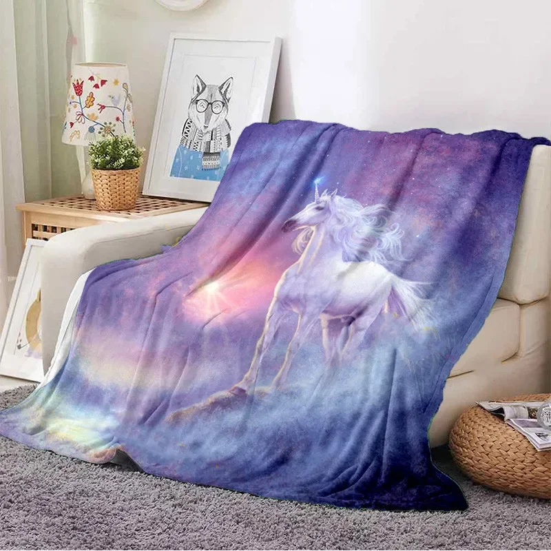 Rainbow Unicorn Pattern Flannel Throw Blanket Gifts for Girls Super Soft Cozy Warm for Adults and Kid Couch Sofa Chair Bed Decor