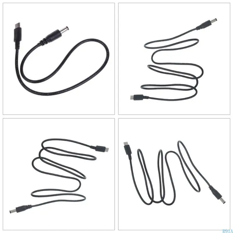 R91AタイプCからDC5.5mmx2.1mm電源コードワイヤーは5V/9V/12V/15V/20V 3A出力をサポートします