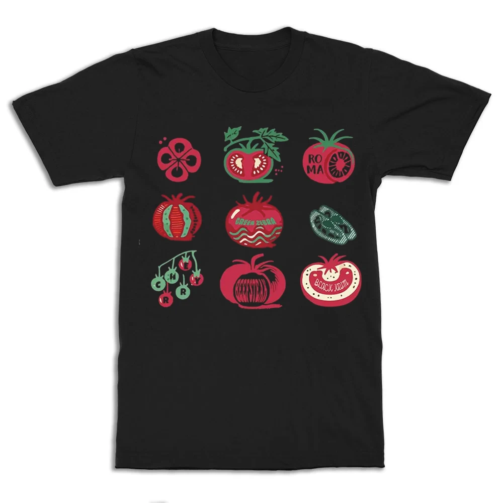 Tomato Vegetable Screen Summer Graphic TShirt for Men Women Cotton Short Sleeve Casual Top Graphic Tee Streetwear Men Clothing