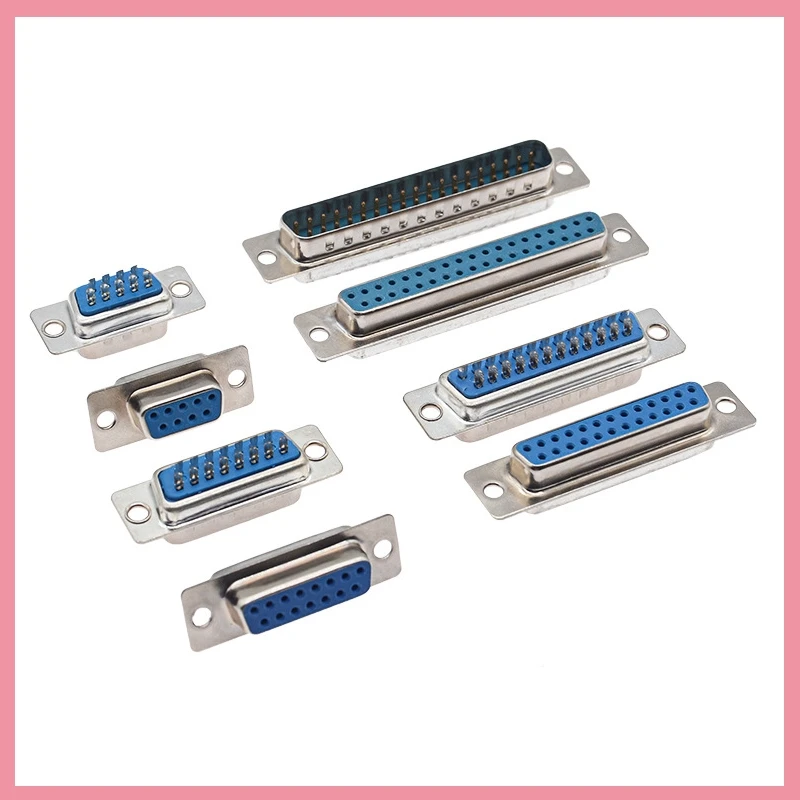 2pcs DB Wire Type Blue Adhesive Male/female DB9/15/25/37 Simple Serial Port Connector D-sub Plug RS232 Socket B6