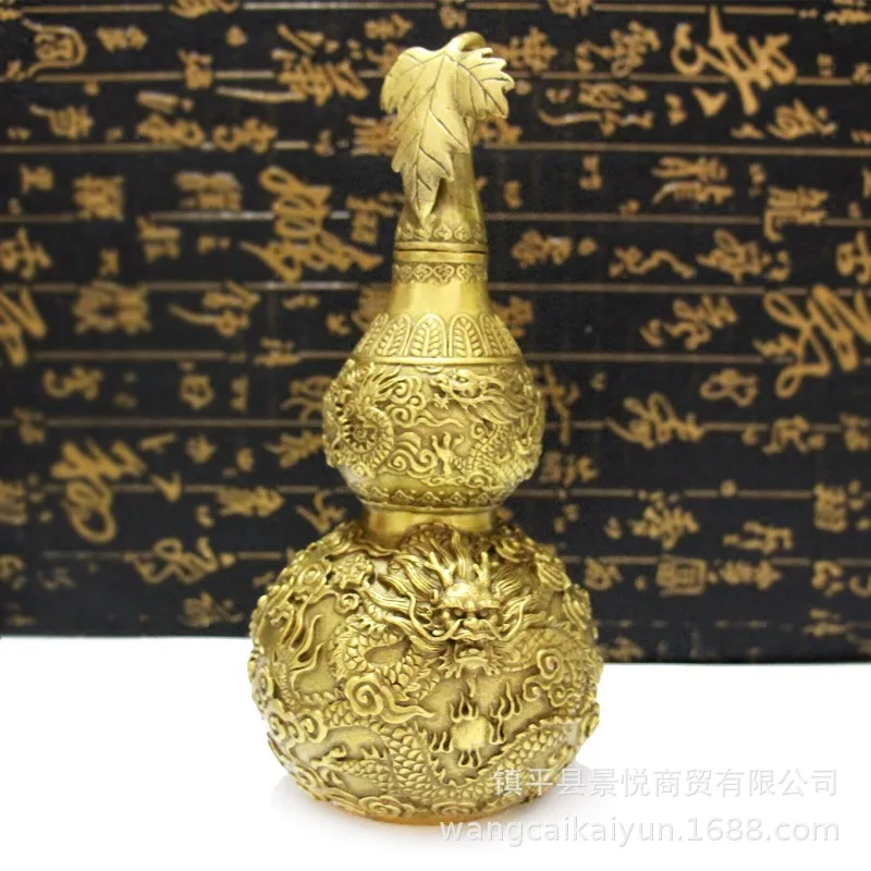 Open Lid Bagua Copper Gourd Home Office Decoration Craft