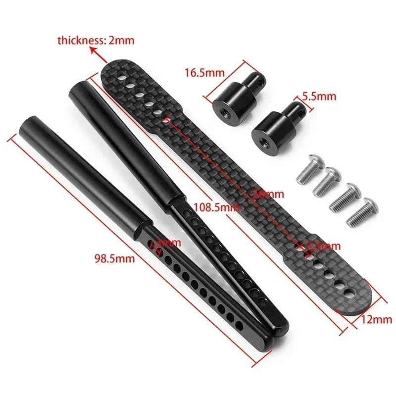 RC Car Metal Carbon Fiber Front Rear Car Shell Column Body Post for 1/10 RC Crawler Car Axial Scx10 II 90046 90047