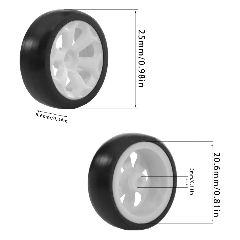 VOOR WLtoys 1/28 K969 K979 K989 K999 284131 Mini-z Mini-d Mini-q RC Auto Upgrade 25mm Drift Banden, Plastic WielenV