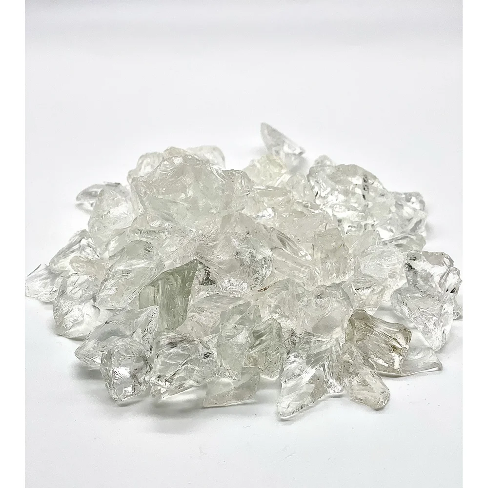 

Large Crystal Clear Fire Pit Glass Rocks 1/2-1 inch 10lbs Fire Glass Indoor Outdoor Landscape Decoration Replacement Lava Rock