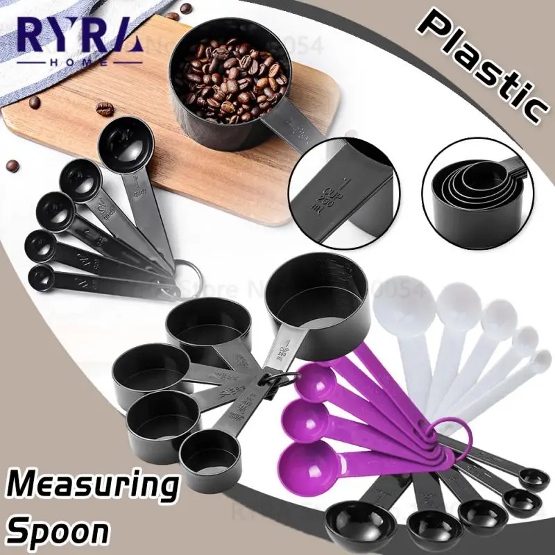 1-10PCS Measuring Cups Measuring Spoon Scoop Plastic Handle Kitchen Measuring Tool Teaspoon Coffee Sugar Scoop Baking Cup Tools