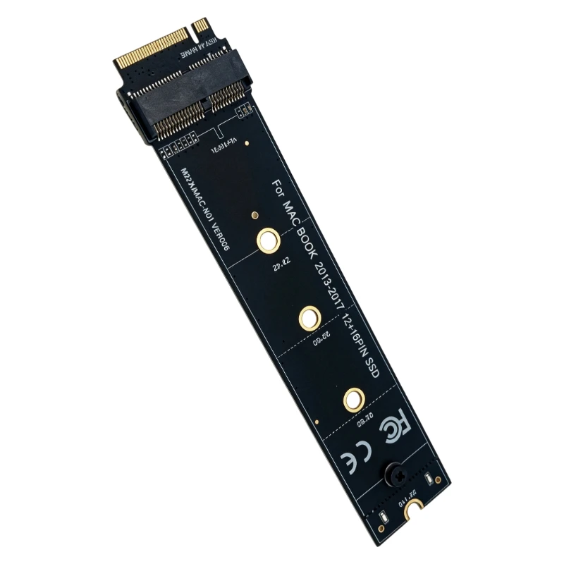 M.2 KEY-M to Macbook 2013-2017 A1465 A1466 12+16Pin SSD Adapter Card M2 NVME Riser Card 22110 Size Support WIN10/11/MAC/LINUX OS
