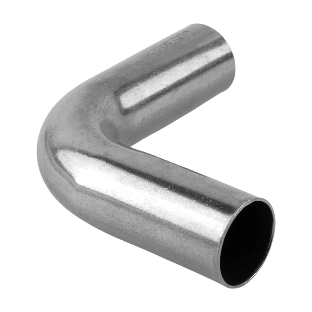 Stainless Steel Elbow 90 Degree Mandrel Bend Tube Pipe, DIY Polished Exhaust Repair, Exceptional Durability Silver