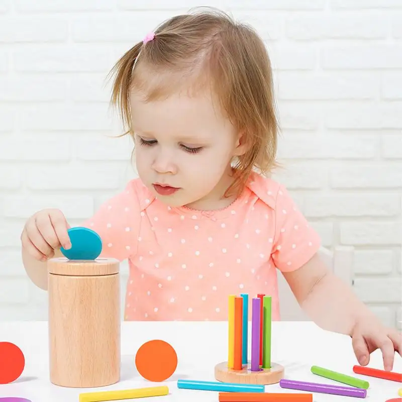 Montessori Color Matching Sorting Stick Balance Toy Wooden Matching Toys Fine Motor Skills Math Learning Educational Toys Kids