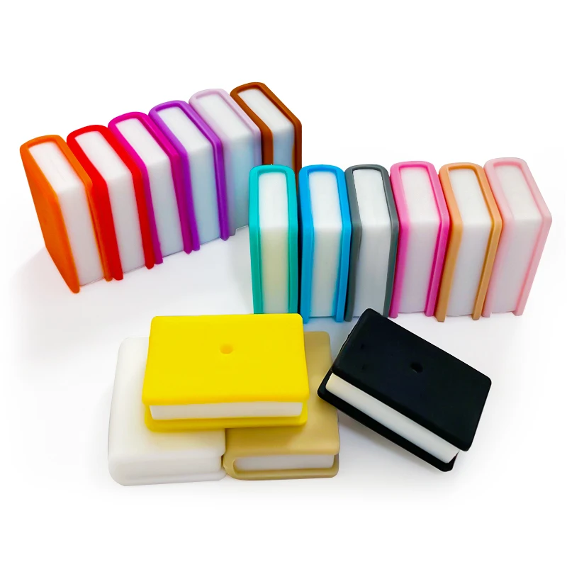 10pcs New Style Silicone Stacked Books Focal Beads Jewelry Baby Molar Toy For Pen Making Bracelets Handmade Accessories