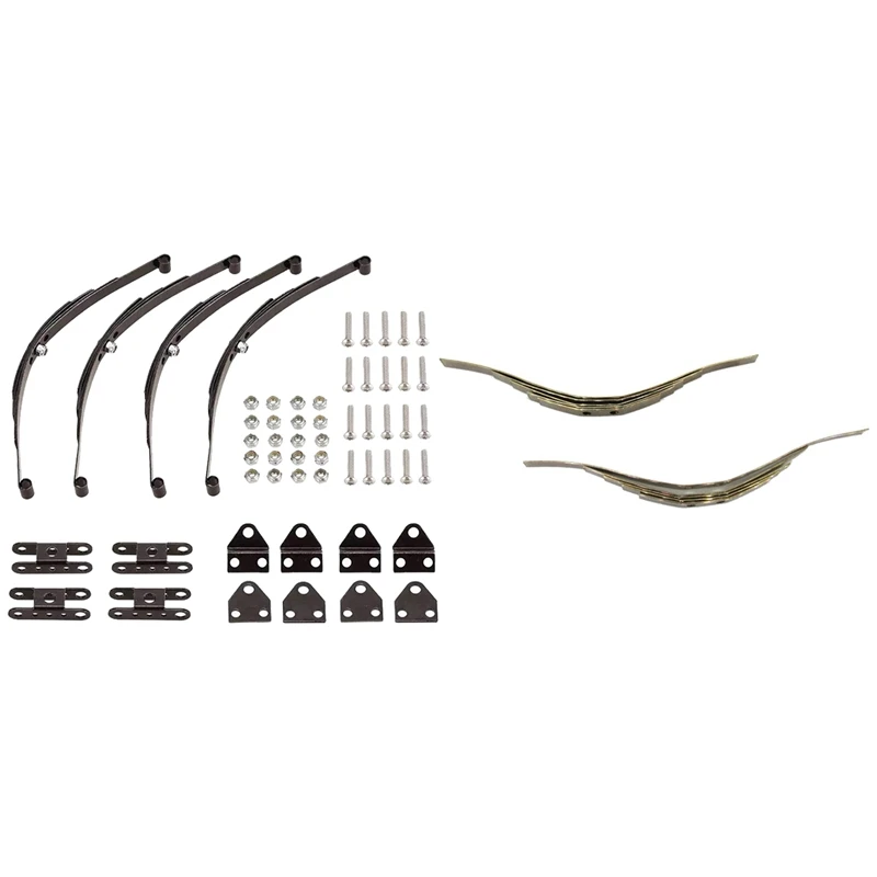

2 Set RC Car Part: 1 Set Hard Leaf Spring Suspension Bar & 1 Set Steel Shock Absorption Leaf Springs Suspension