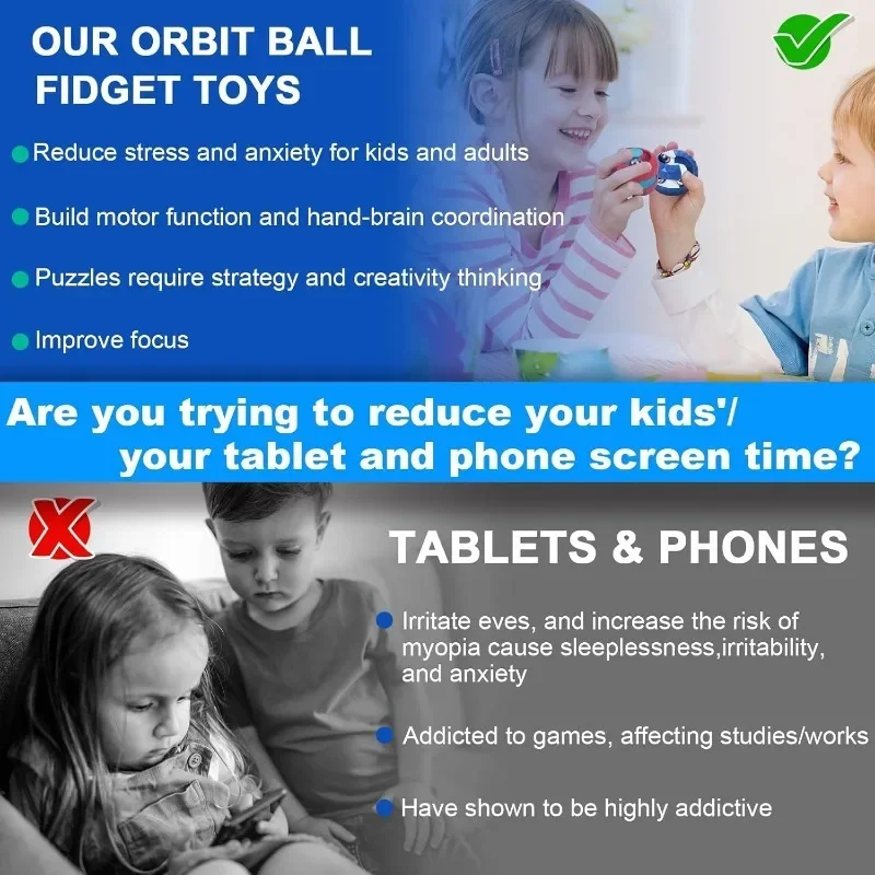 Unique Orbit Ball Fidget ของเล่นลูกปัด Track Infinity Cube ความเครียดบรรเทาลูก Creative Sensory ของเล่น ADHD เด็กผู้ใหญ่