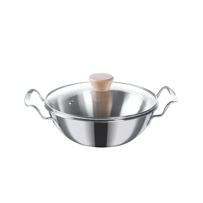 Shuangshan stainless steel seafood pot household crayfish dry  hot pot thickened instant noodle  with lid shallow amphora