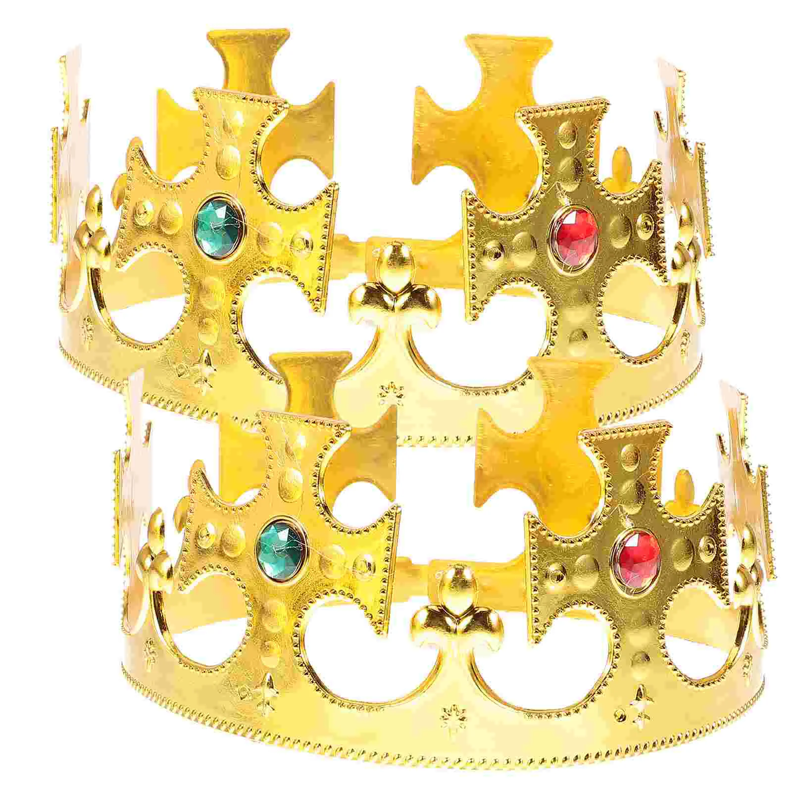 2 Pcs King Costume Crown Halloween Costumes Cross Golden Royal Medieval Party Aldult Baby