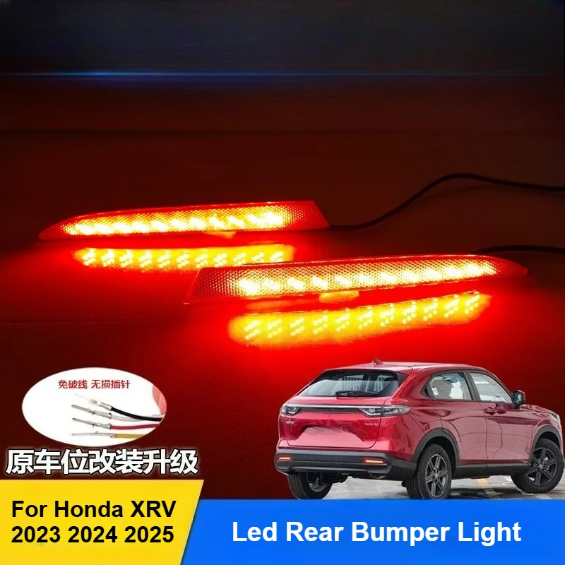 

For Honda XRV 2023 2024 2025 Rear Bumper Reflector Light Led Flowing Brake Turn Signal Tail Warning Light Rear Fog Lamp