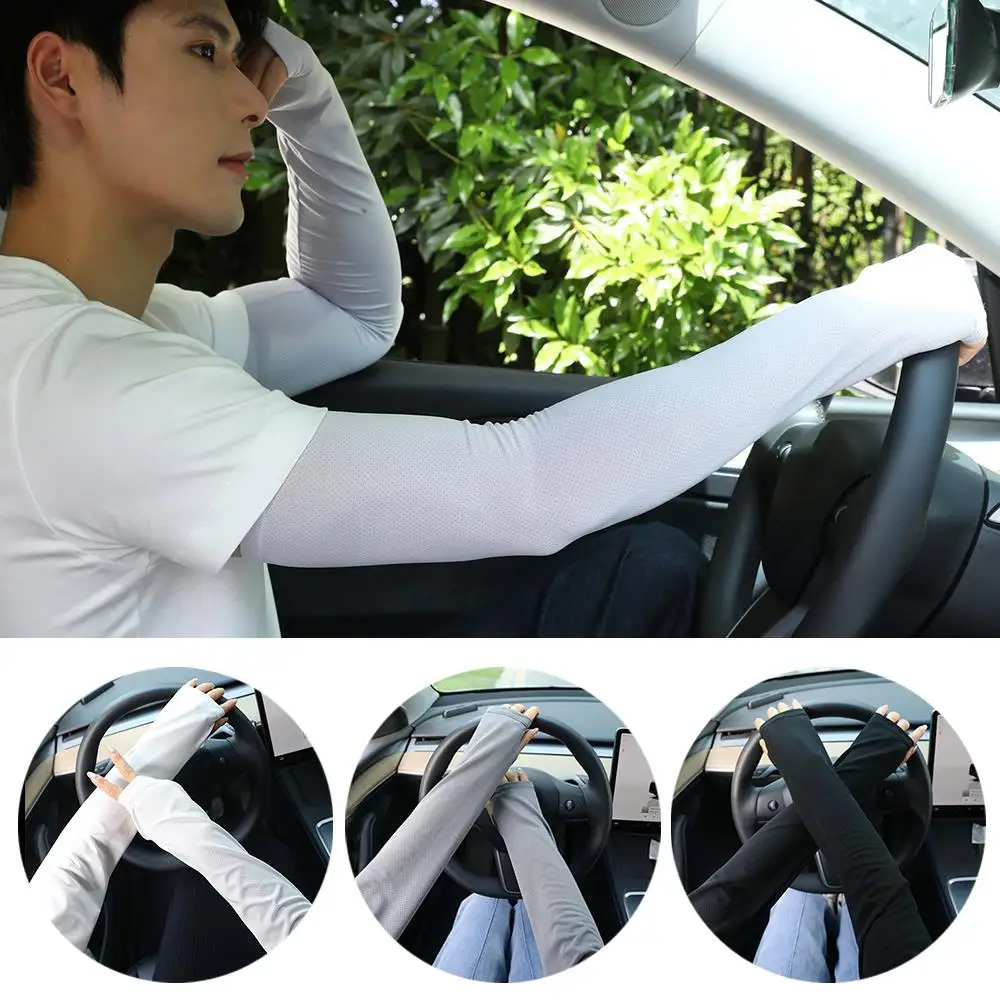 

Mesh Thin Lengthening Breathable Cooling Arm Covers Outdoor UV Protection Oversleeves Loose Driving Sunshade Elbow Gloves Soft