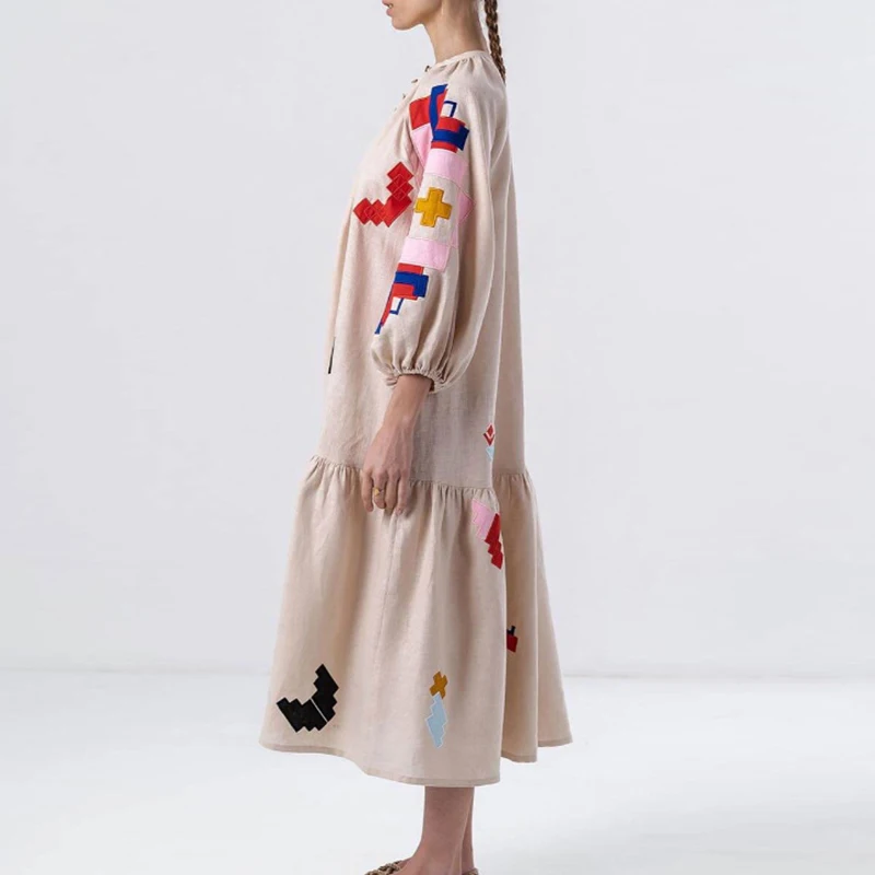 

Женское платье-пуловер с длинным рукавом-фонариком