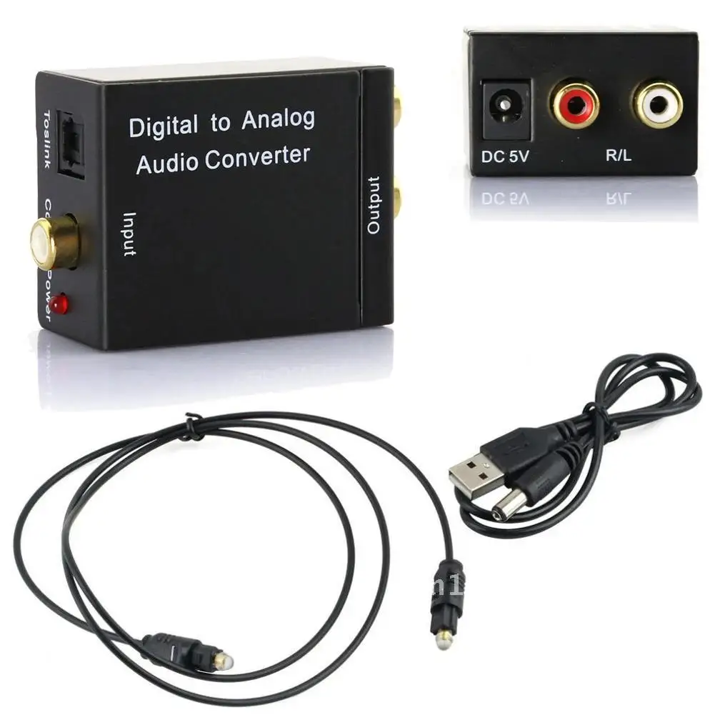 

Analog to Digital Audio Converter Coaxial Optical Toslink to Analog RCA L/R Audio Converter Adapter Amplifier