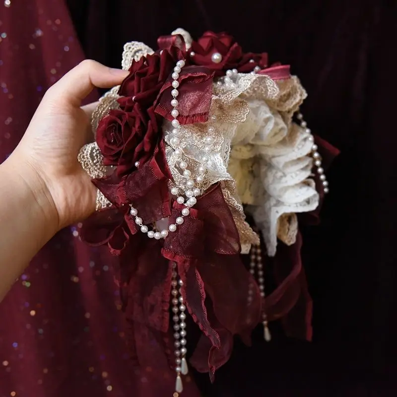 لوليتا عقال KC عقال روز الدانتيل القوس رائع الصناعة الثقيلة قصر الذهب الأحمر #2