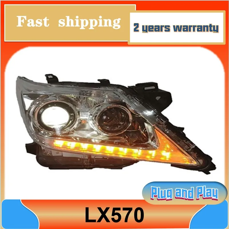 Car Styling for Lexus LX570 Head Light LX460 LX430 LX470 Headlight 2012-2014 DRL Turn Signal Low High Beam Projector Lens