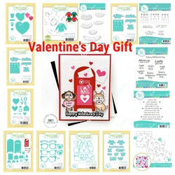 2025 New Valentine Cutting Dies Full of Hearts Layering Stencils for DIY Scrapbook Lava You Mini Strips Stamps Die Cuts Crafts
