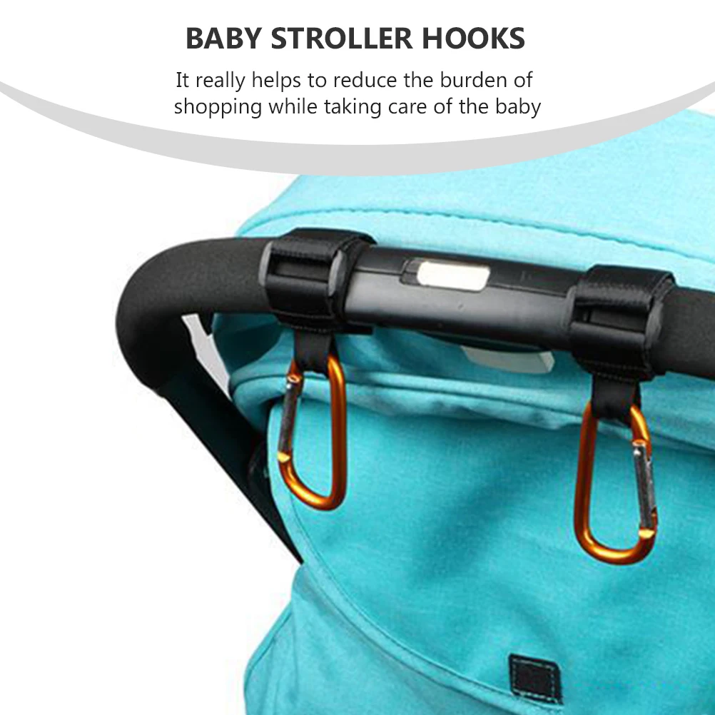 

2pcs Stroller Hooks Non-Slip Heavy Duty Organizer Hook Clip For Baby Stroller Walker Wheelchair Adjustable Multi-Purpose