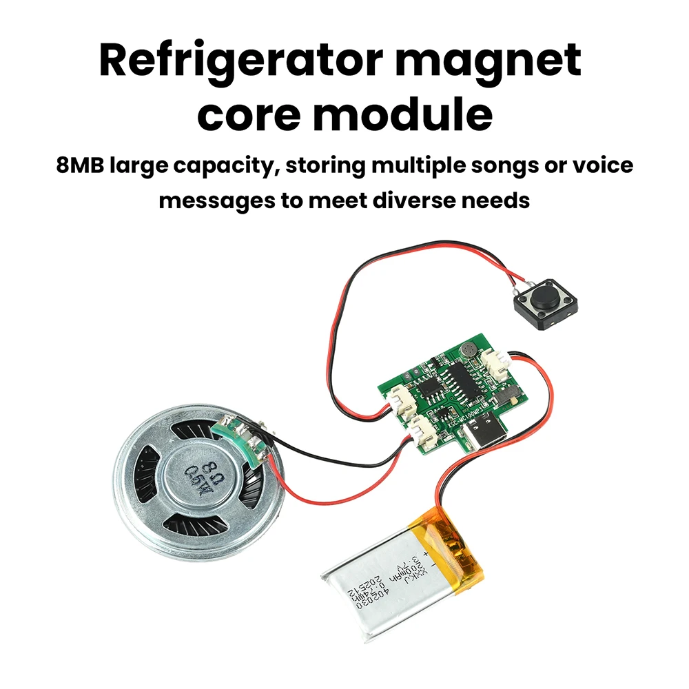 8M MP3 Typ-C Lade- und Audio-Download-Modul mit Ein-Klick-Aufnahmefunktion für DIY-Grußkarten, Pop-up-Bücher, Kühlschrankmagnete und handgemachte Geschenke – Detail 5