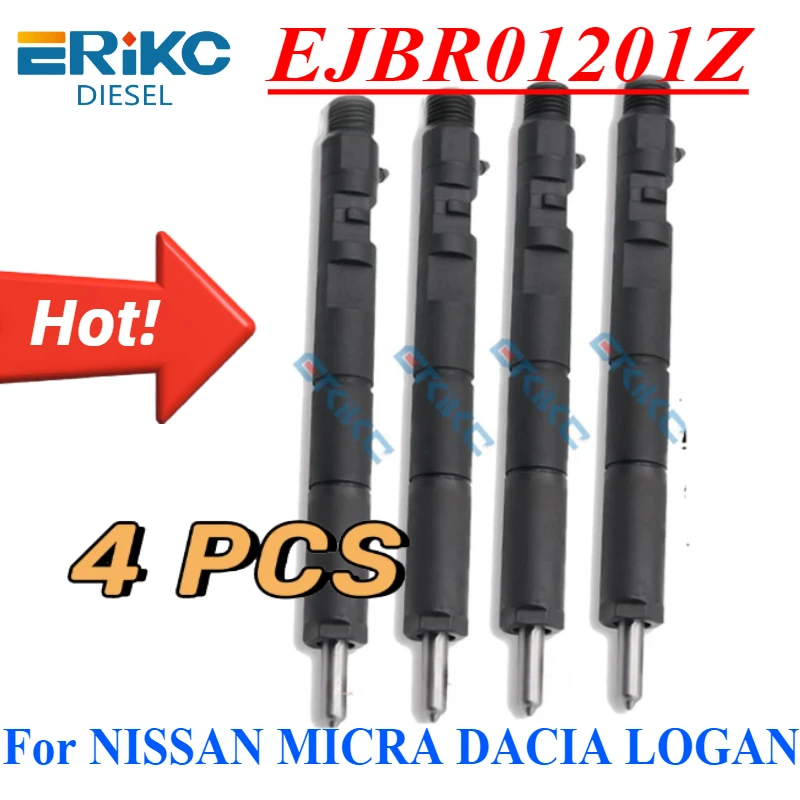 4PCS EJBR01201Z Euro 3 Diesel Fuel Injector Nozzle Assembly EJB R01201Z For NISSAN MICRA DACIA LOGAN