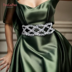 YouLaPan Bridal Wedding Rhinestone Applique Belt Ribbons with Stones for Dresses Crystal Waist Accessories for Girlfriend SH243