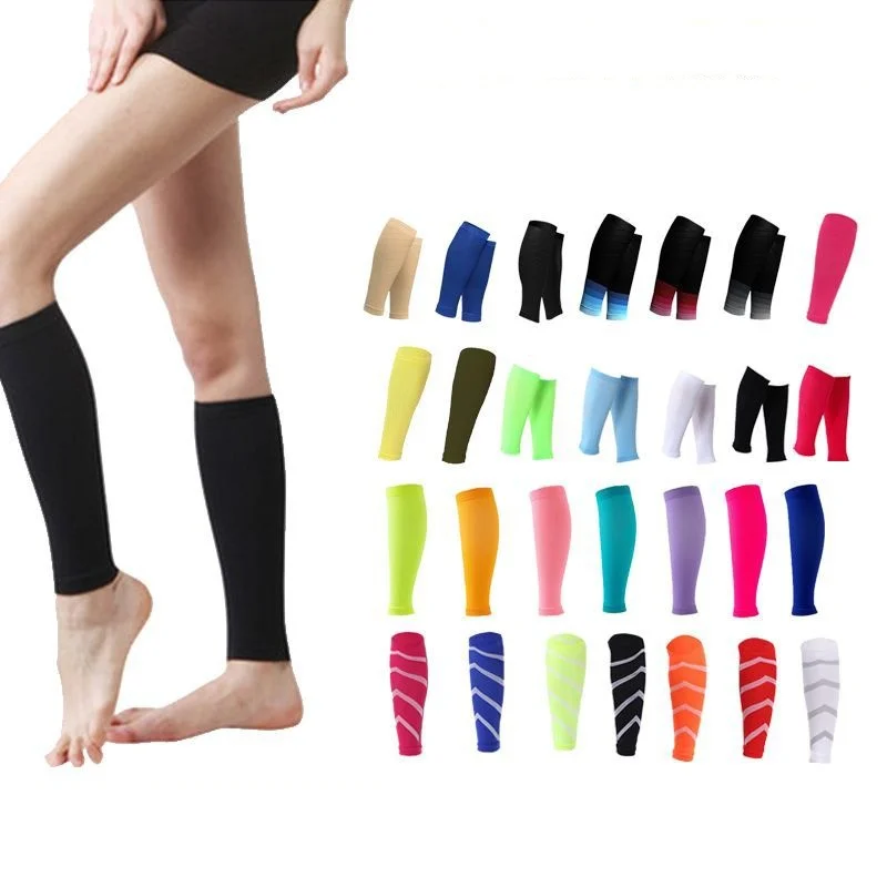 3 paia di calzini sportivi a compressione in nylon, colore brillante, protezione per le gambe e la caviglia, per calcio, basket, corsa, escursionismo, ciclismo, yoga