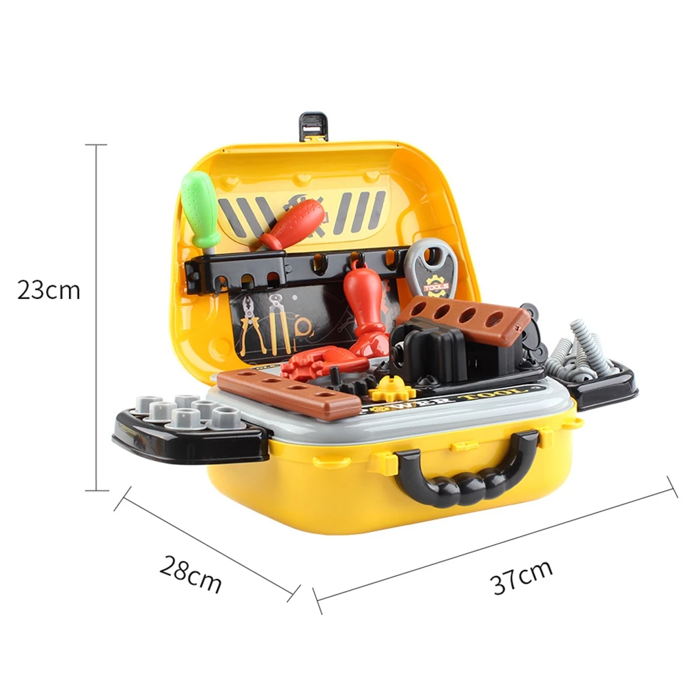 29Pcs Kids Tools Suitcase Repair Toys Tool Kit Toy Toolbox Pretend Play Toys Tools for Kids , Crossbody Shoulder Bag