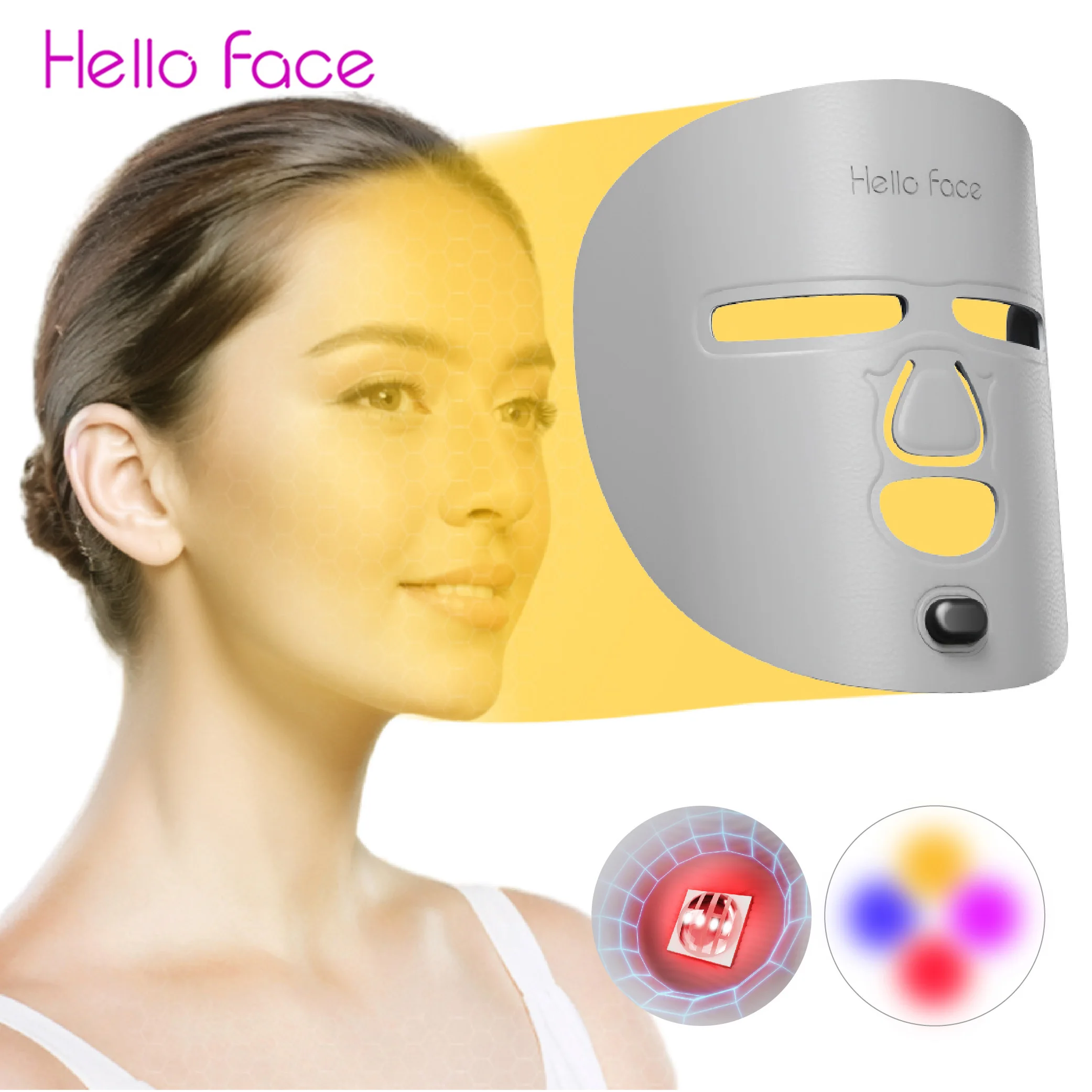 

Hello Face LED Red Light Therapy Mask 332 Light Sources Near infrared 850nm Facial Beauty Mask Skin Care Machine