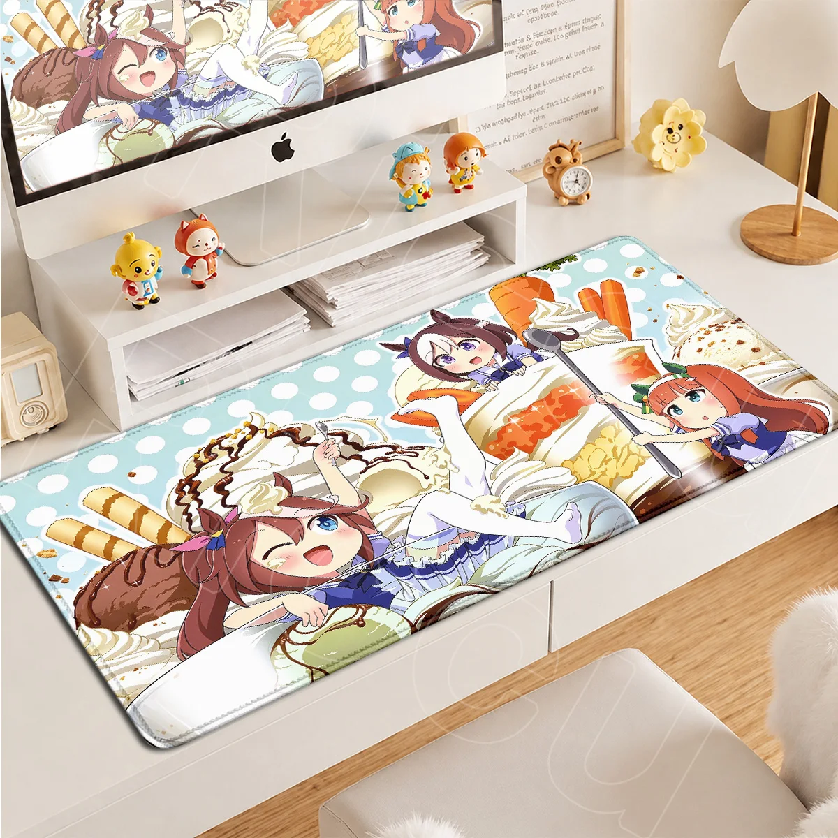 Notebook Office Large Keyboard Mat Umamusume Pretty Derby Japan Anime Mousepads 900x400mm Tokai Teio Locking Edge Rubber Carpets