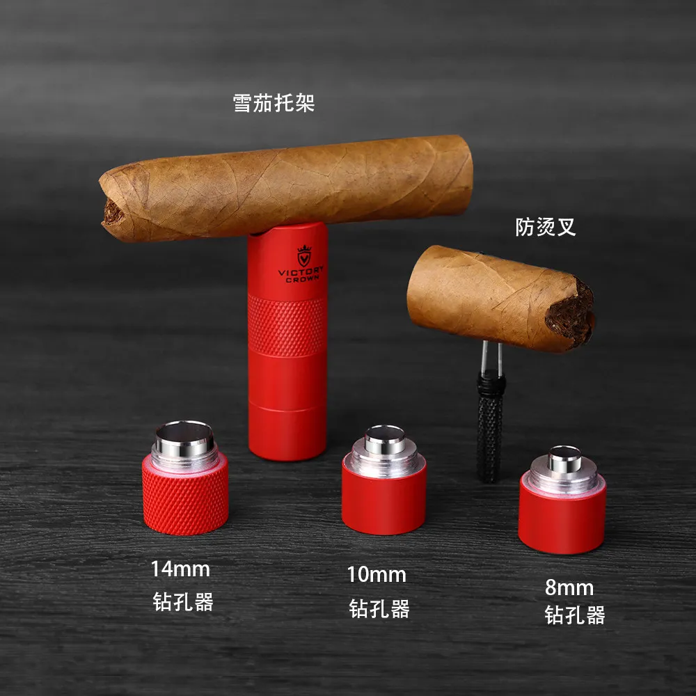 

Многофункциональный пробойник для сигар 5-в-1: резак, пробойник для сигар, три калибра, вилка-пробойник с защитой от ожогов, подставка для сигар