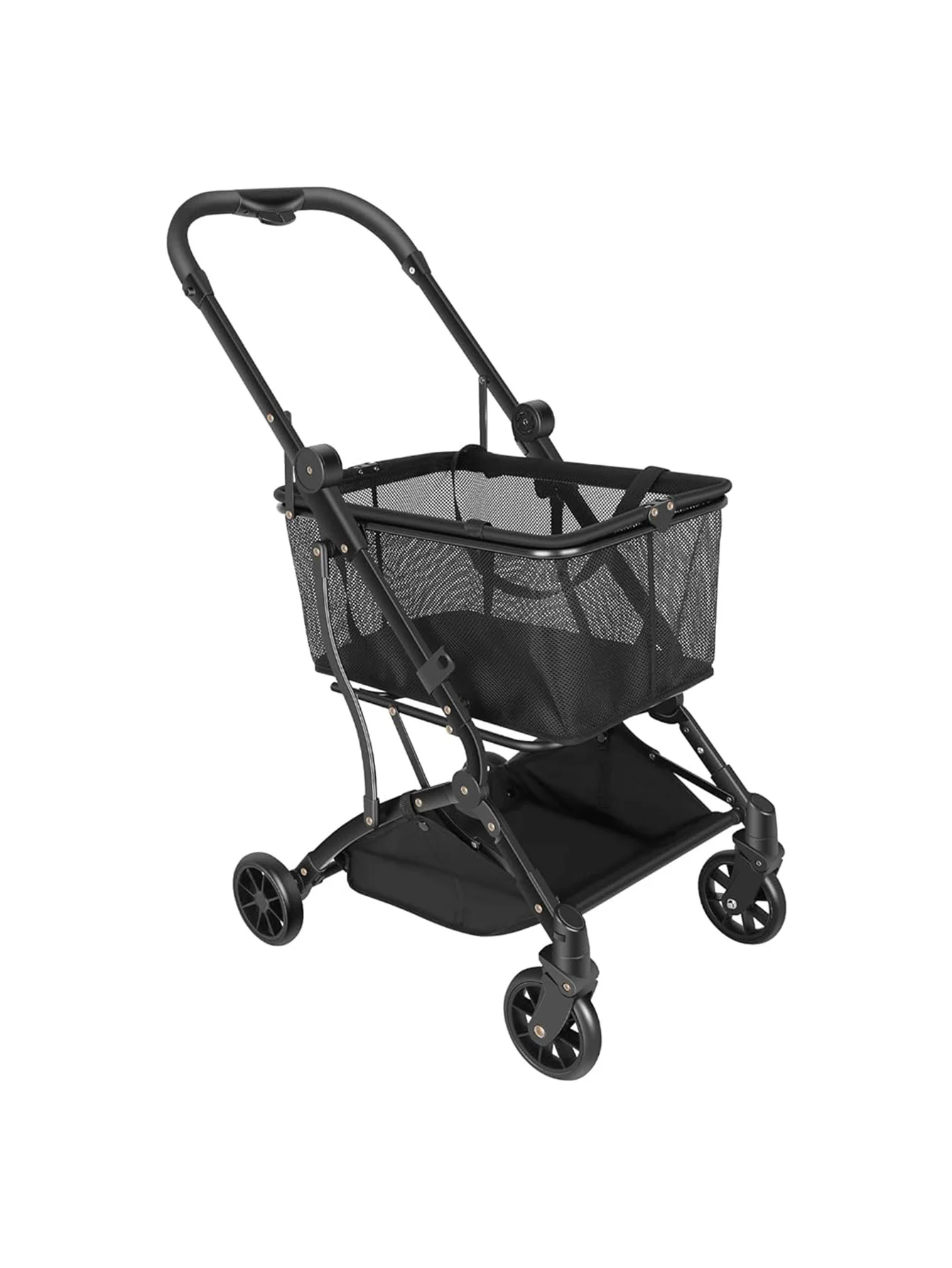 Functional Collapsible Carts Shopping Cart Collapsible Utility Trolley Cart Features Up 60 Lbs Total Weight Capacity, Stylish De