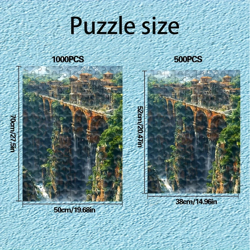 500/1000pcs Adult Puzzle | High-Quality, Stress-Relieving Fun Family Game, Ideal for Birthdays, Christmas, Halloween, and Gift