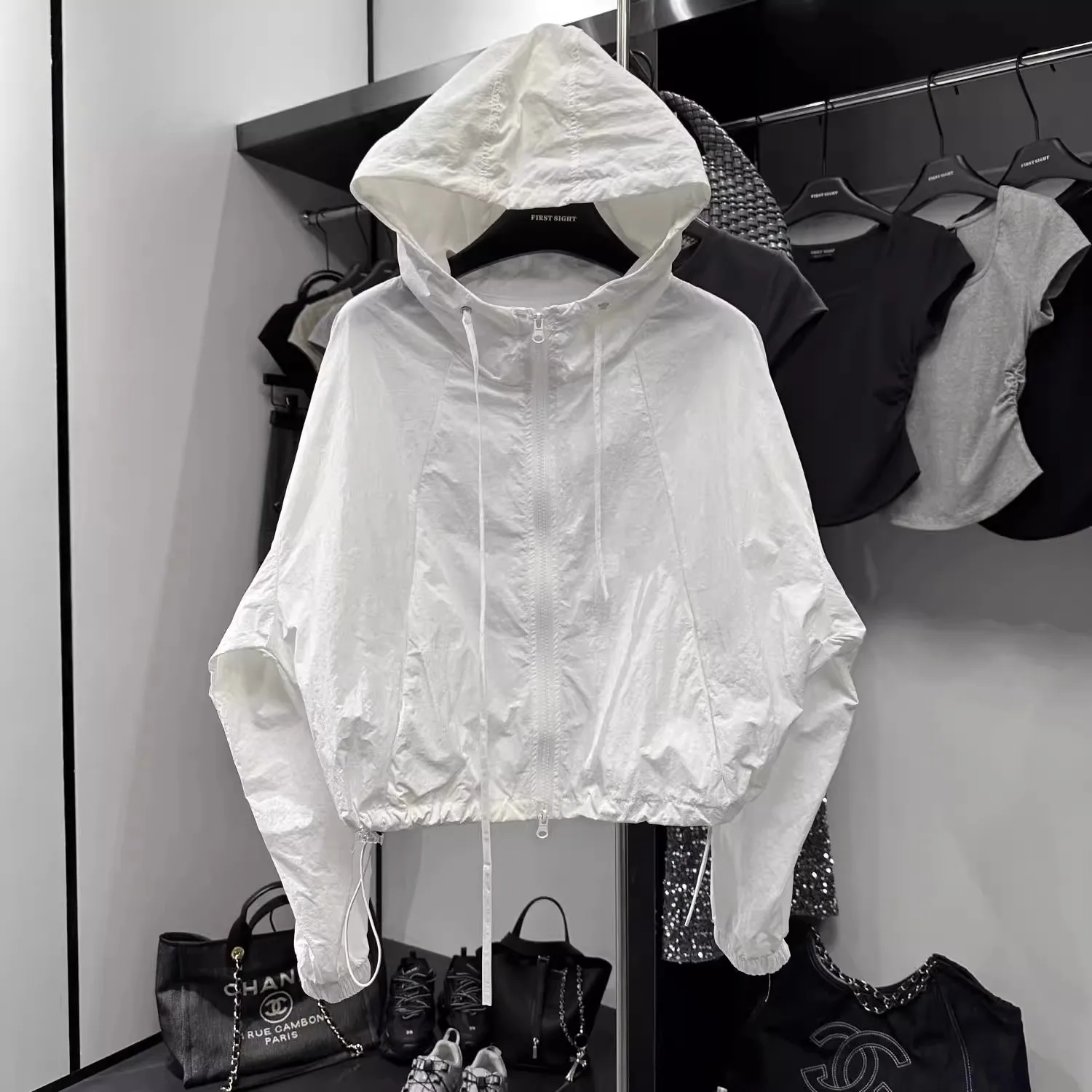 Black Assault Jacket For Women, Summer 2025 New Style, Loose, Fashionable, Casual, Versatile, Short Workwear, Sun Protection Clo