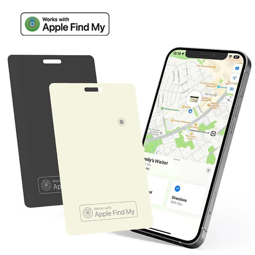 Rastreador de billetera con tarjeta Airtag fino de 1,6 mm, etiqueta de aire recargable que funciona con Apple Find My (solo iOS), localizador de artículos para equipaje