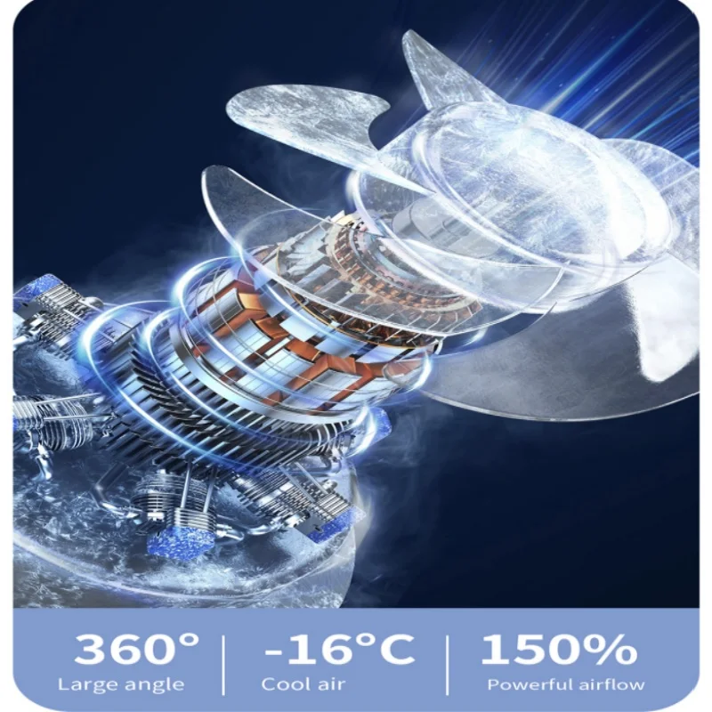 مروحة كهربائية محمولة باليد من Xiaomi عالية السرعة بدون شفرات USB شحن مكيف هواء صامت شاشة ديجيتال كهربائية خارجية #5