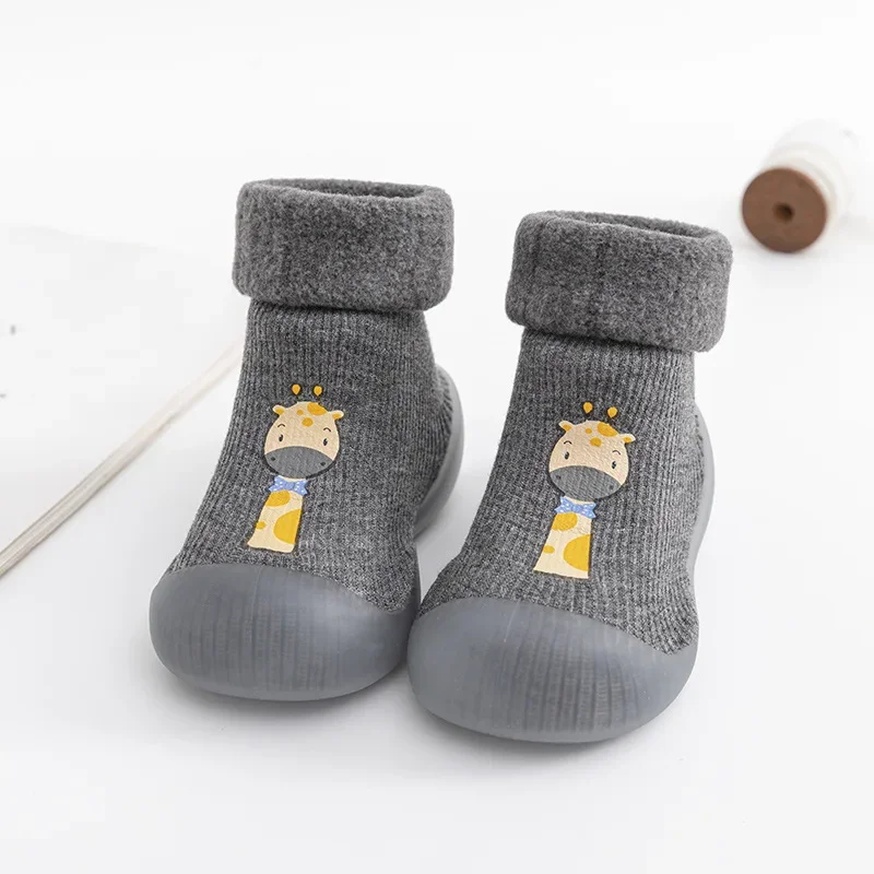 High-top Shoes and Socks Autumn and Winter Thickened and Padded Baby Baby Children Non-slip Floor Socks Foot Doll Toddler Shoes