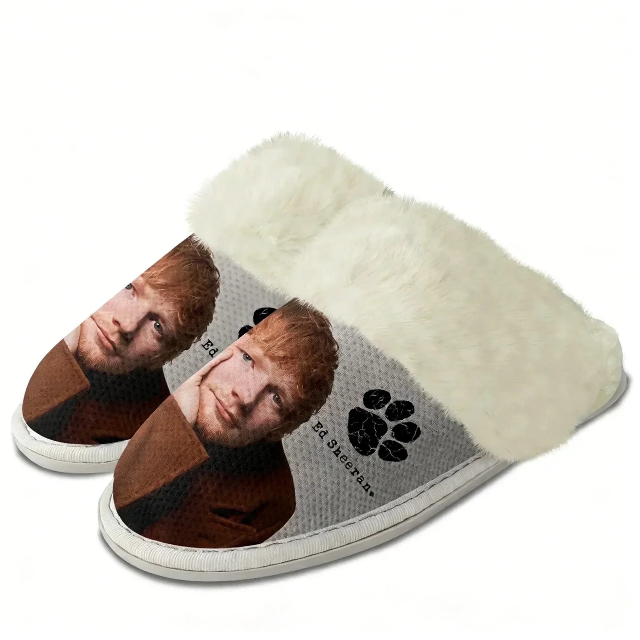 Ed Sheeran Plush Slippers Keep Warm Shoes Mens Womens Home Cotton Bedroom Customized Thermal Lightweight Slipper DIY