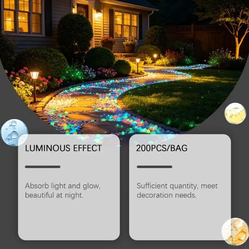 Photoluminescent Decorative Pebbles for Underwater Display Scenes 55KF