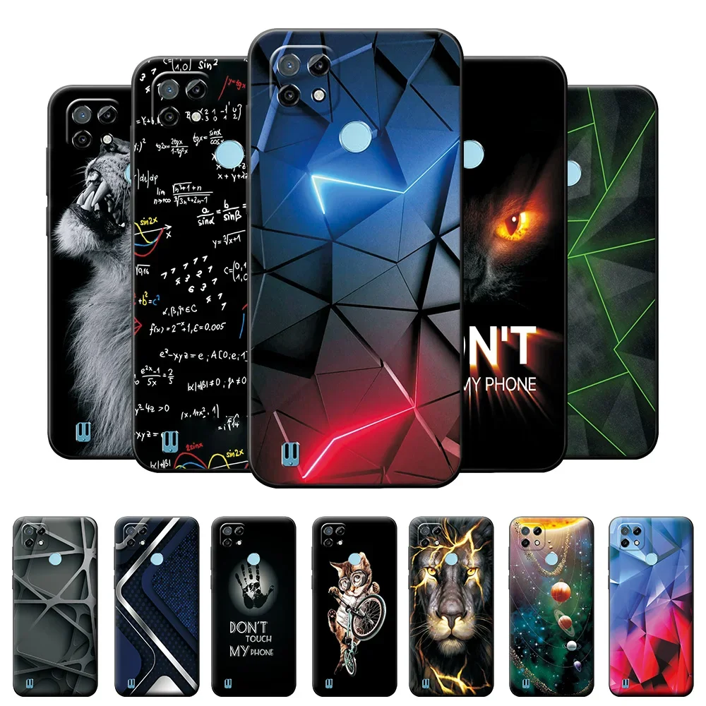 For Realme C21 Case Soft Silicone Cover For Realme C21 6.5 inch Geometric Style Phone Case For OPPO Realme C21 C 21 Fashion Capa