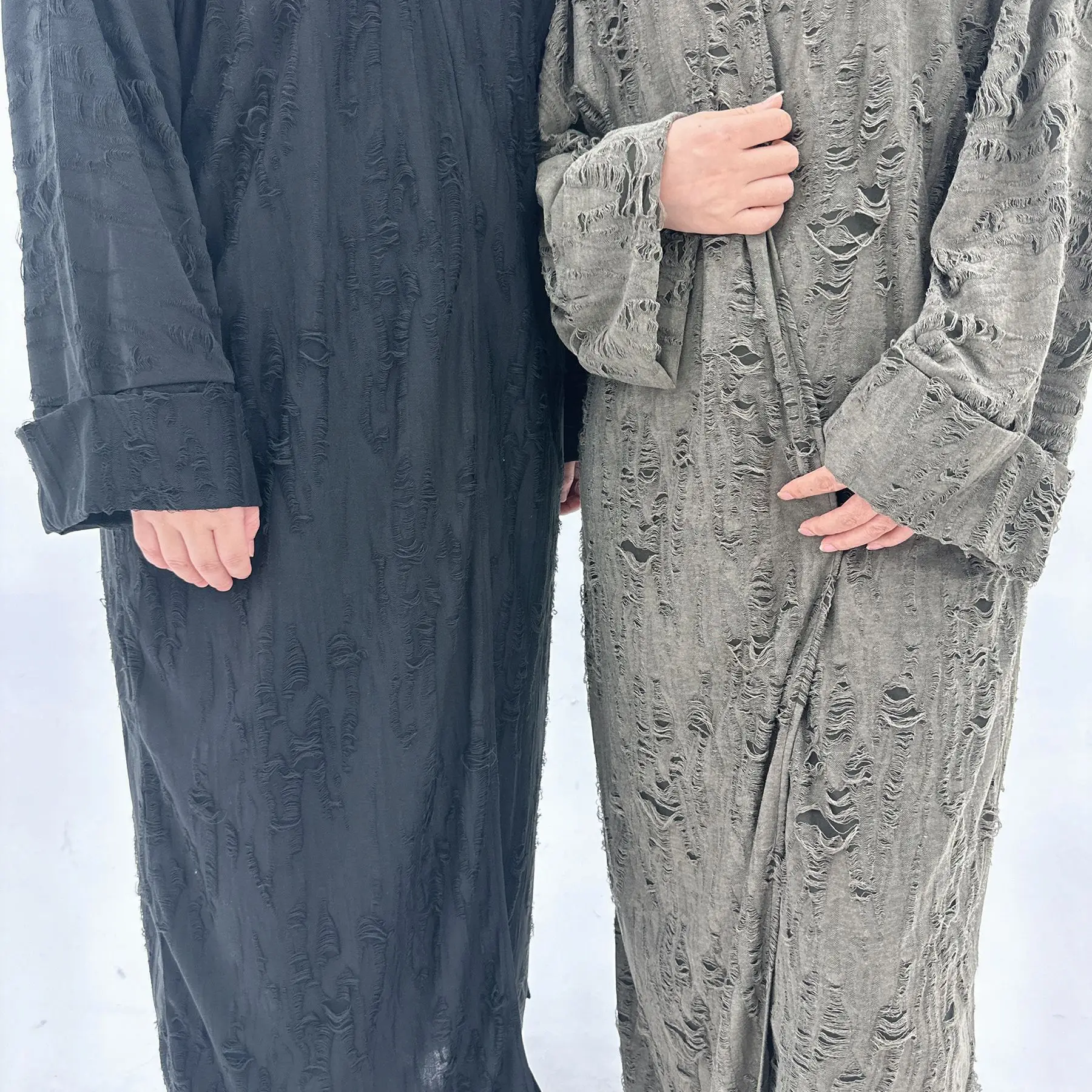 Plain Open Abaya Arabic Kimono Hole Style Casual Abayas Dubai Luxury Turkey Islamic Clothes for Muslim Women Kaftan Robe Ramadan