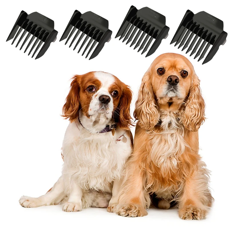 4Pcs Limit Comb Replacement Combs Trimmer Head Limit Comb For  Hair Clipper 3Mm 5Mm 7Mm 9Mm,Black