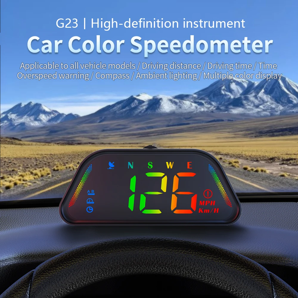 G23 Universal Digital GPS Speedometer Head Up Display For HUD With Overspeed Warning Compass LCD Projector Multi-functional