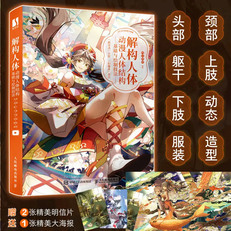 Animation Human Body Structure Foundation and Drawing Techniques Animation Character Hand-drawn Teaching Books