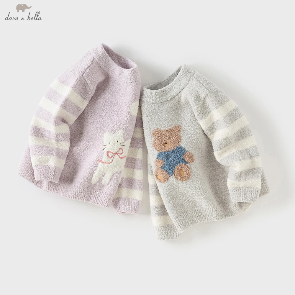 

Dave Bella Autumn Winter Pullover Sweater for Girls Boys Knitted Sweater Children Outerwear Coat Kids Clothes DB4253818