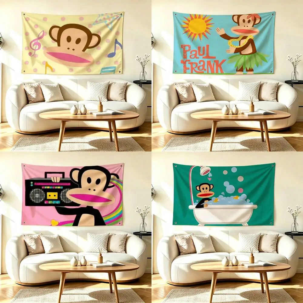 C-Classic Cartoon Paul Frank Julius Flags Wall Hanging Tapestry Outdoor Garage Room Decorative flag Background Blanket
