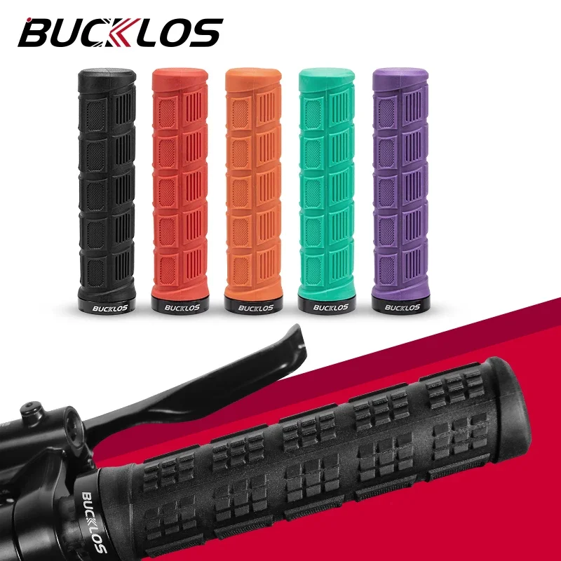 BUCKLOS Lock on Fahrradgriffe, integrierte Fahrradlenkergriffe, wasserdicht, staubdicht, BMX-MTB-Manschetten, weicher Gummi-Fahrradgriff